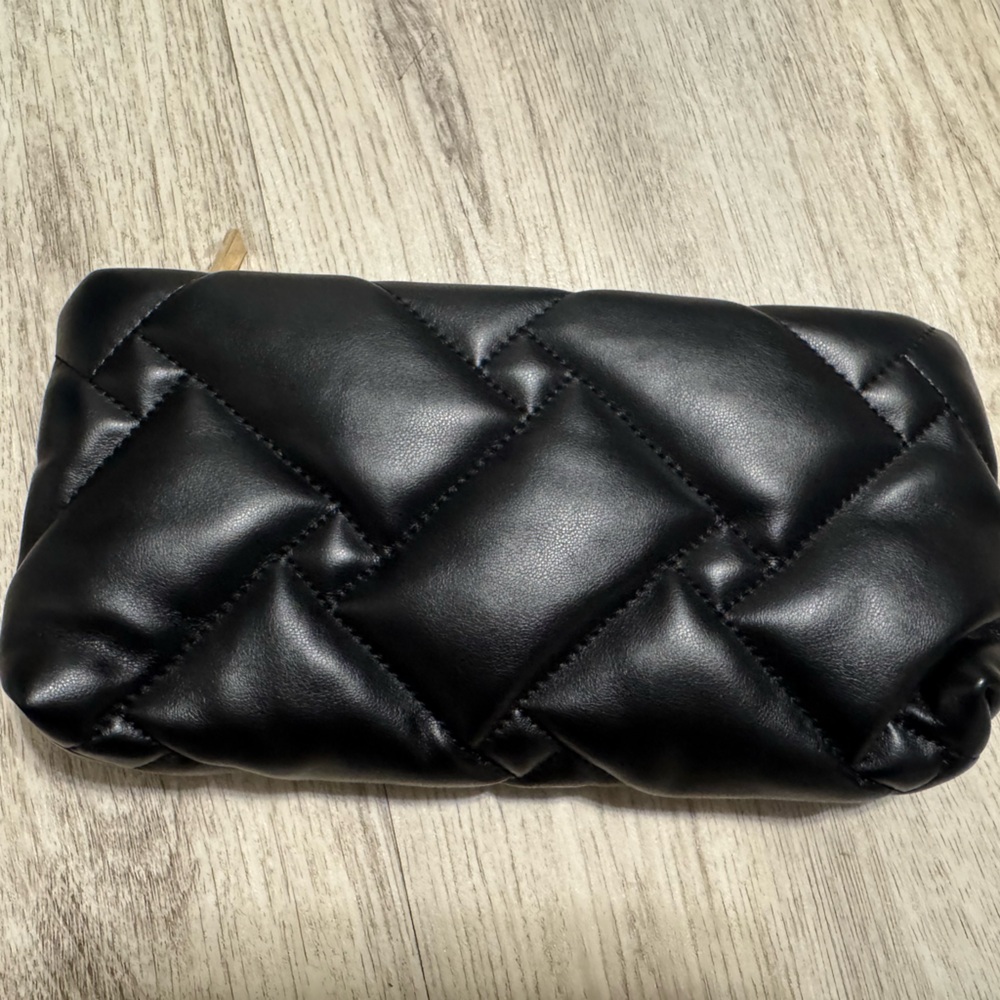 Black Quilted Cosmetic bag
